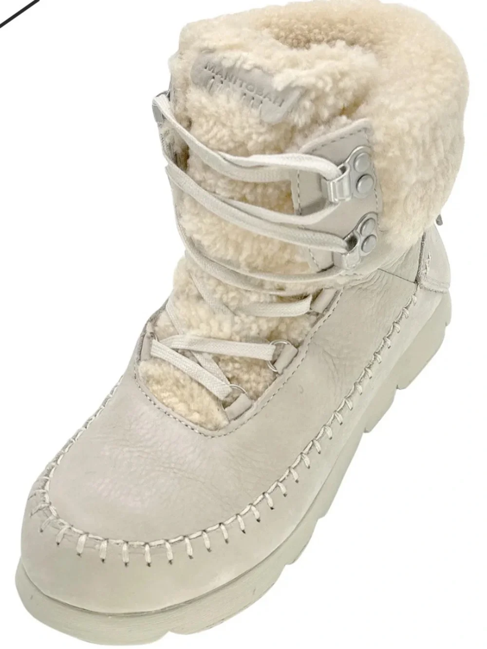 Manitobah Pacific Hiker Boots 9 Waterproof Grey Pumice  Suede + Shearling Winter
